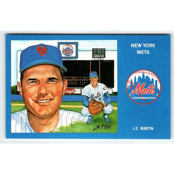 1969 NY Mets Baseball Postcard Susan Rini J.C Martin Unused Limited Edition - Picture 1 of 2